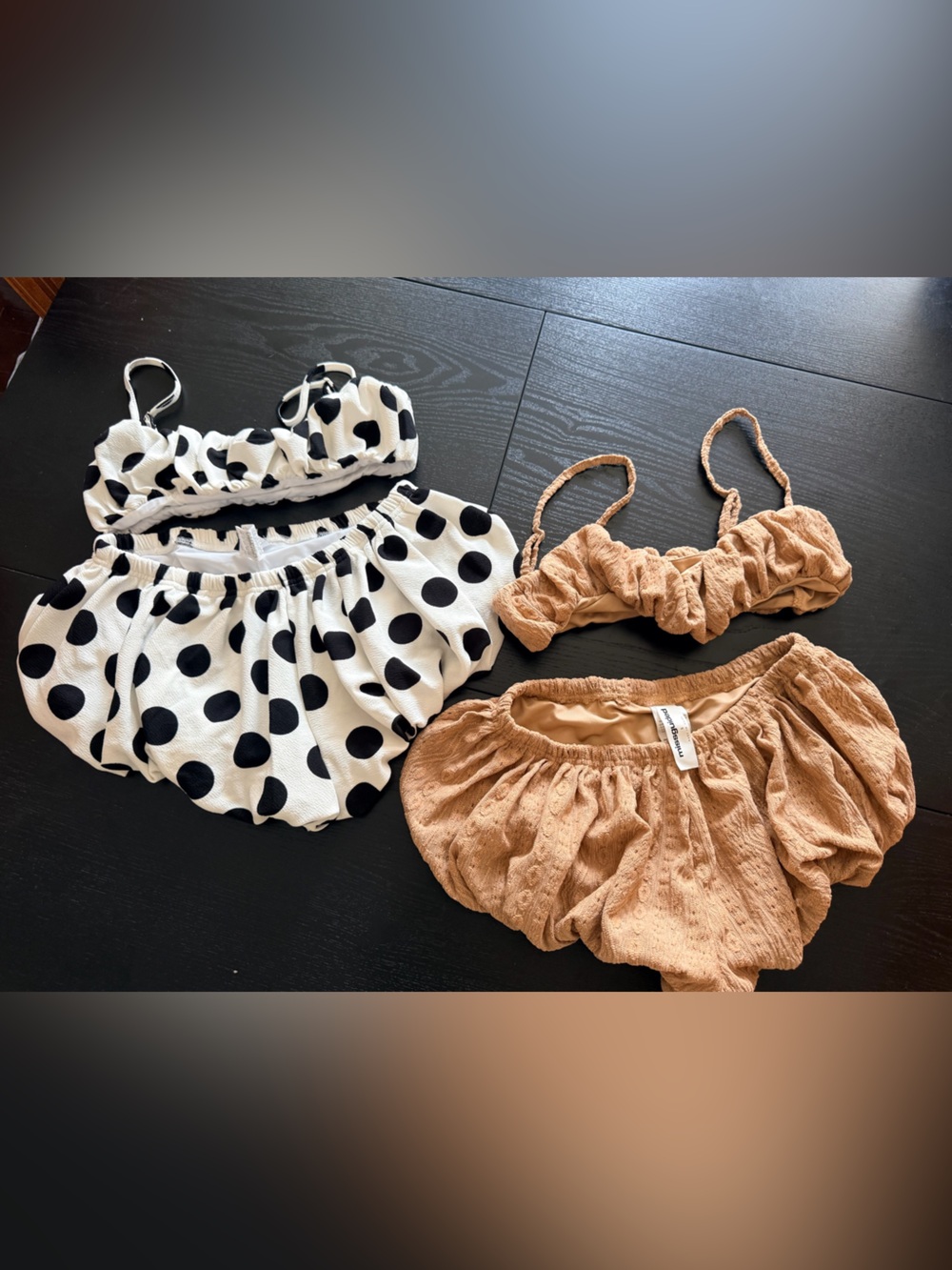 Missguided + Polka Dot Black & Tan Two-Piece Sets- bundle